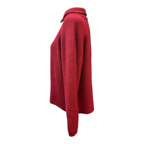RD Style Oversized Sweater Womens Quarter Zip Mock Neck~Size XS~Red NWOT L10 19 - Picture 8 of 12
